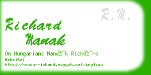 richard manak business card